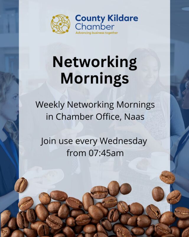 Start your Wednesdays with connection and coffee!

Our weekly Networking Mornings will continue right through the summer, every Wednesday at 7:45AM in the Chamber Offices in Naas.

🤝 A great opportunity to connect, share updates, and grow your network in a relaxed and welcoming setting.

 🌞 All are welcome and non-members can attend up to two events before joining the Chamber.

📅 Join us tomorrow morning and kickstart your day with business conversations.

#KildareBusiness #NetworkingMorning #ChamberEvents #CountyKildareChamber #BusinessNetworking #GrowYourNetwork